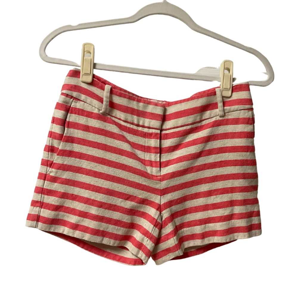 EUC LOFT Striped Riviera Short Linen Blend with 3.5 Inch Inseam Size 0